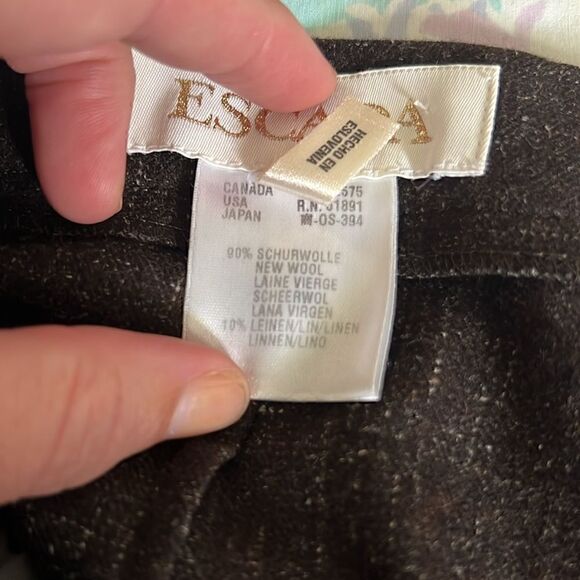 Vintage Escada Wool Pants Notched Ankles - 40 ALTERED - Picture 2 of 16